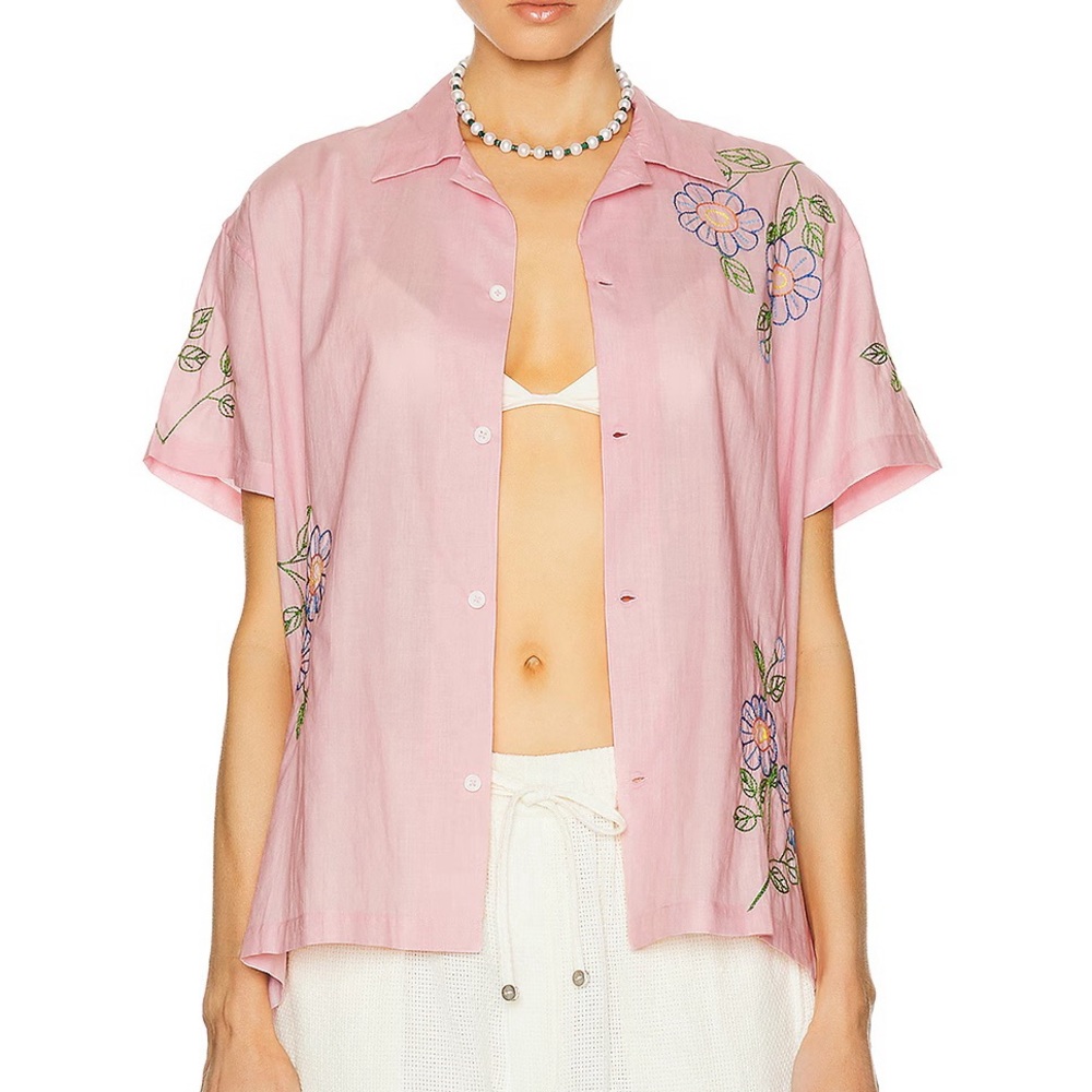 Harago Embroidered Short Sleeve Shirt - Picture 1 of 8